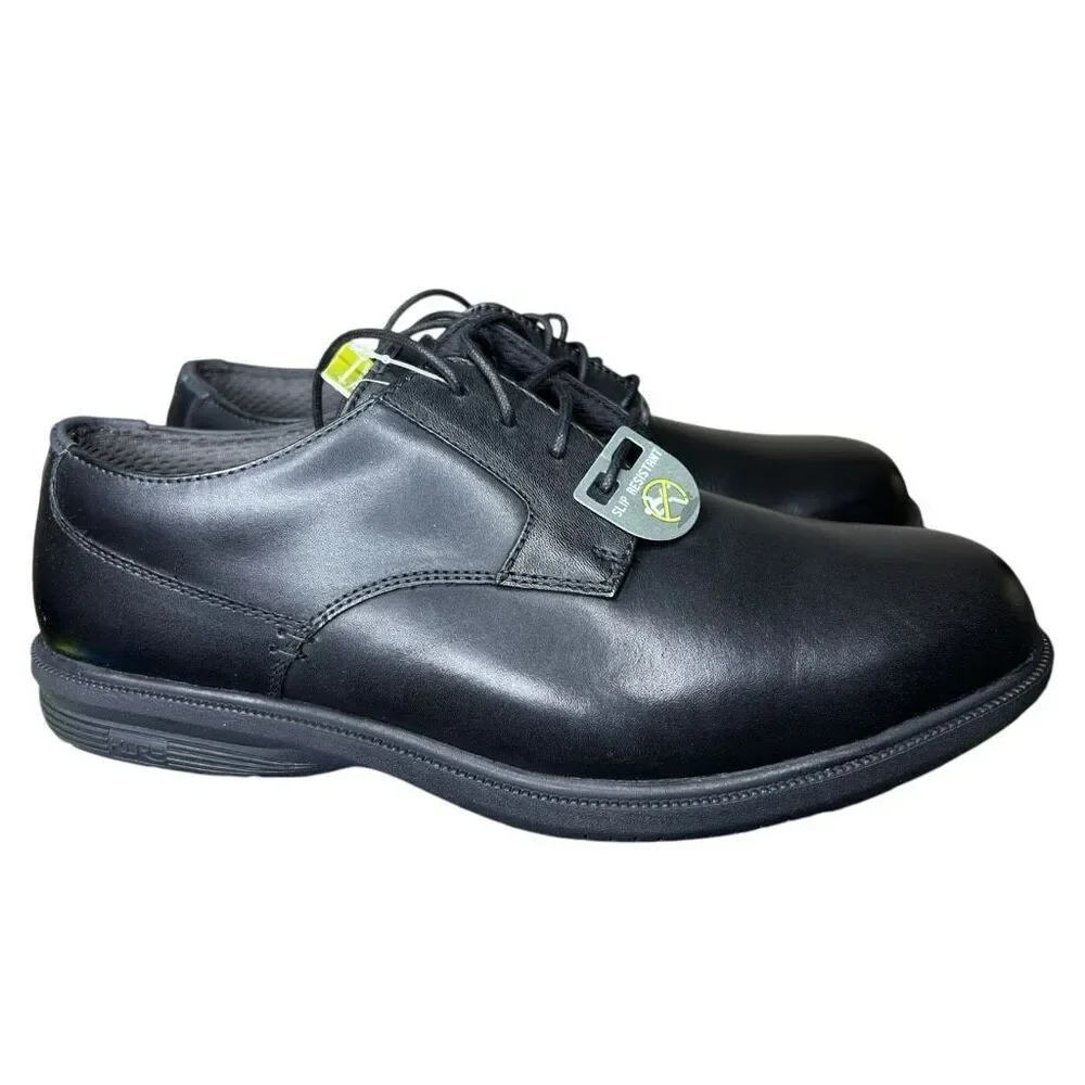 NEW Nunn Bush Men's Marvin Slip Resistant Black Work Safety Shoes 9.5 Extra Wide